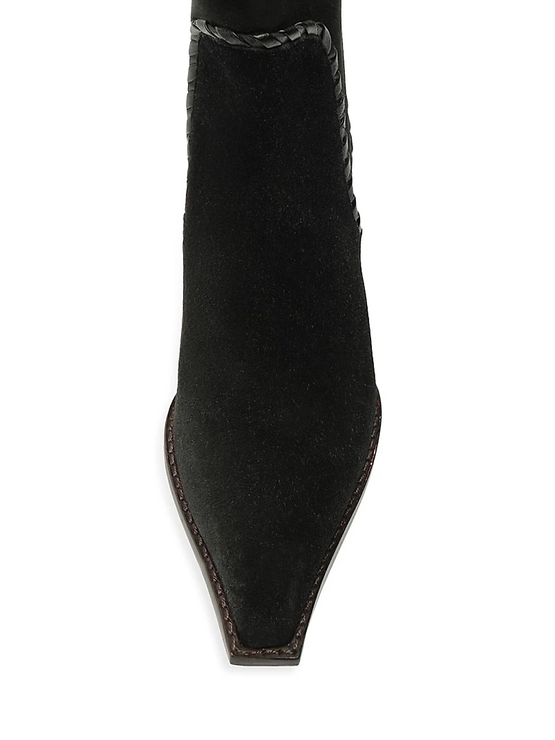 Victoria Saddle 60MM Suede Booties
