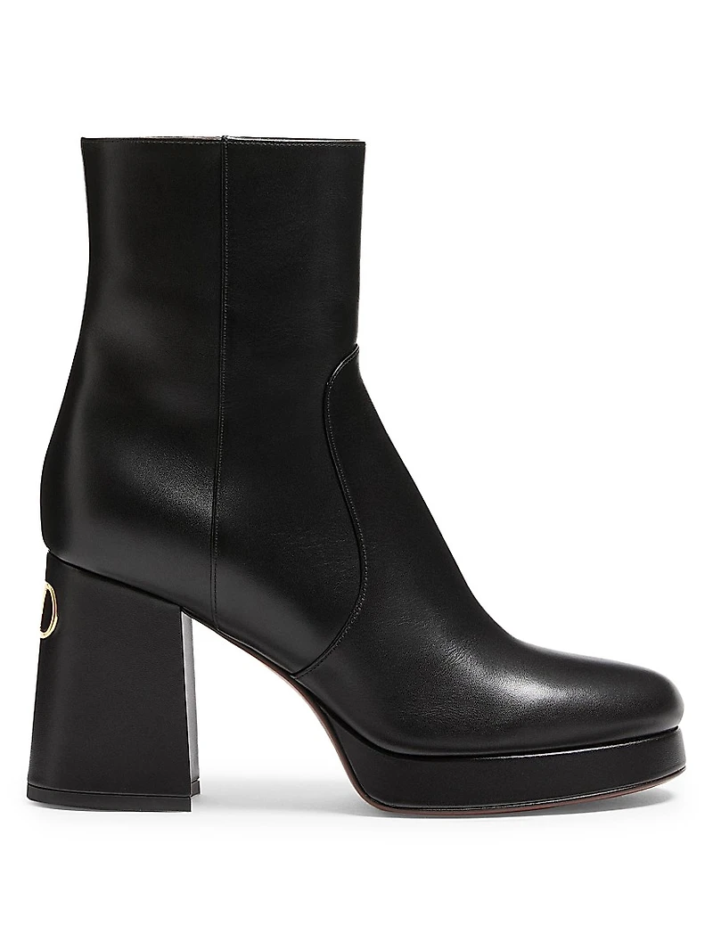 Fawcette 90MM Platform Ankle Boots Calfskin Leather