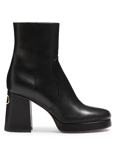Fawcette 90MM Platform Ankle Boots Calfskin Leather
