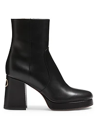 Fawcette 90MM Platform Ankle Boots Calfskin Leather