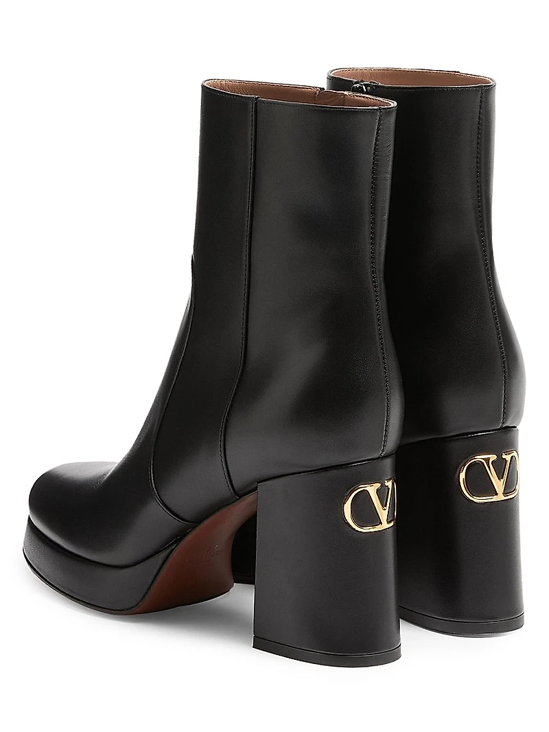 Fawcette 90MM Platform Ankle Boots Calfskin Leather