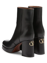 Fawcette 90MM Platform Ankle Boots Calfskin Leather