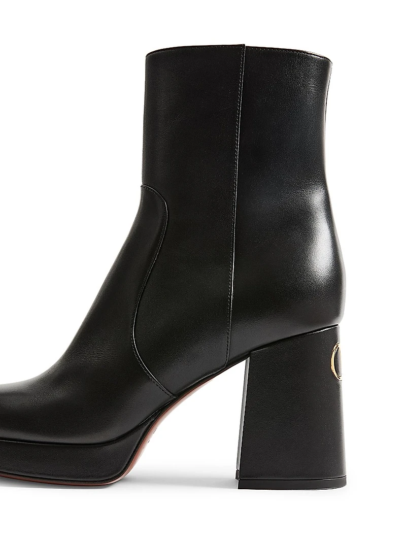 Fawcette 90MM Platform Ankle Boots Calfskin Leather