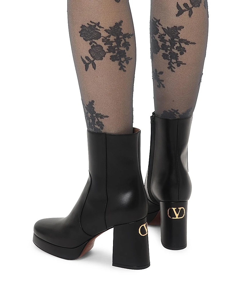 Fawcette 90MM Platform Ankle Boots Calfskin Leather