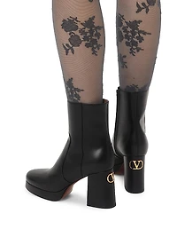 Fawcette 90MM Platform Ankle Boots Calfskin Leather