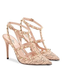 Rockstud 100MM Lace Pumps with Straps