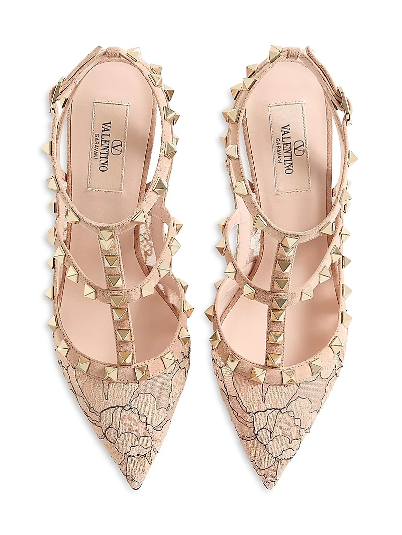 Rockstud 100MM Lace Pumps with Straps