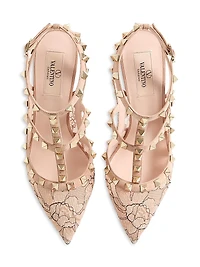 Rockstud 100MM Lace Pumps with Straps