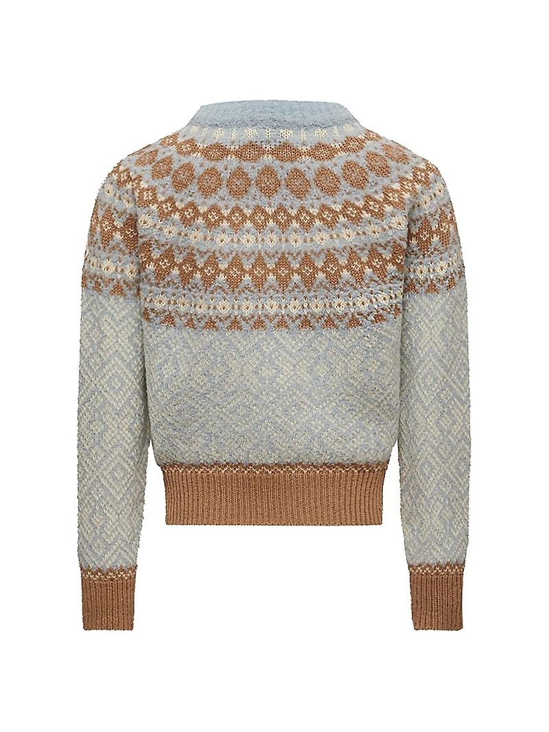 Little Girl's & Sweater Bouclé Wool Blend