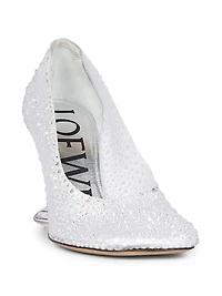 Toy 90MM Rhinestone-Embellished Mesh Pumps