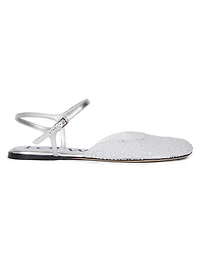 Toy Rhinestone-Embellished Mesh Ballerina Flats