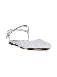 Toy Rhinestone-Embellished Mesh Ballerina Flats