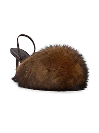 Toy 90MM Shearling & Leather Slingback Pumps
