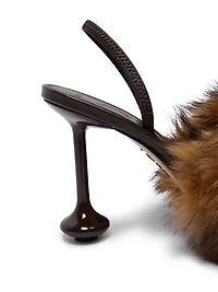 Toy 90MM Shearling & Leather Slingback Pumps
