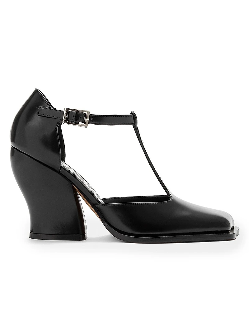 Onda 90MM Leather T-Strap Pumps