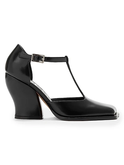 Onda 90MM Leather T-Strap Pumps