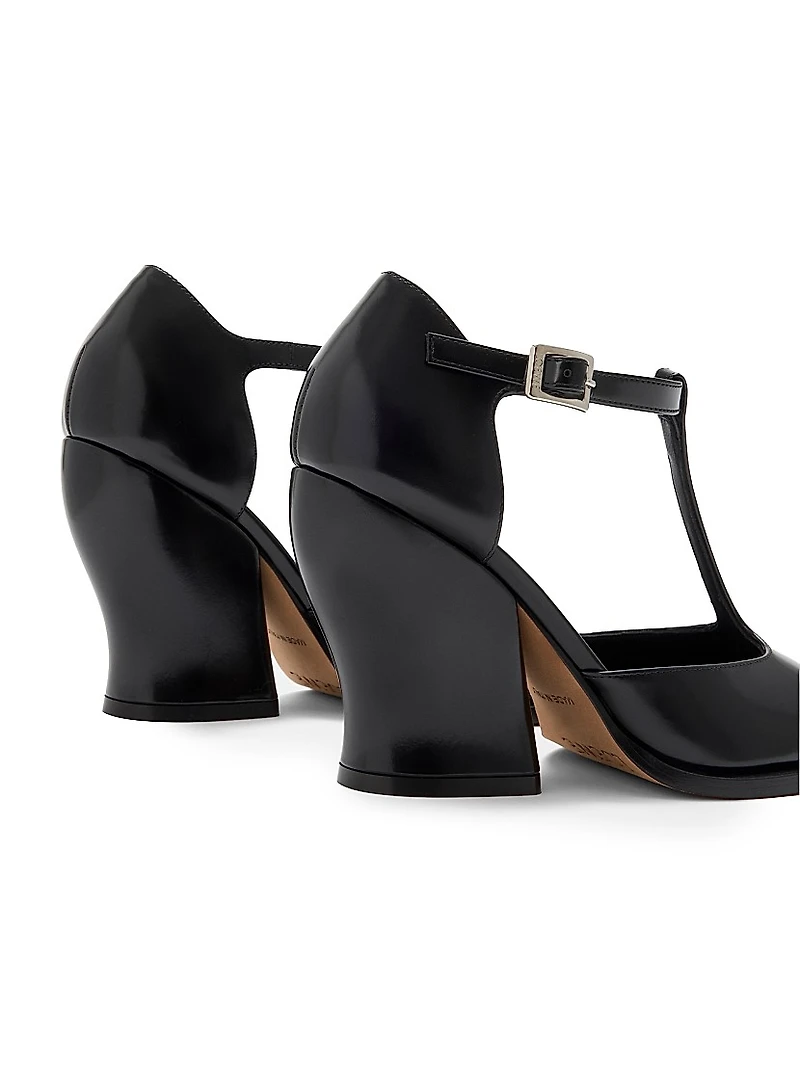Onda 90MM Leather T-Strap Pumps