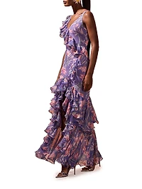 Amaryllis Floral Frill Gown