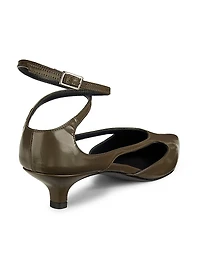 40MM Leather Kitten-Heel Pumps