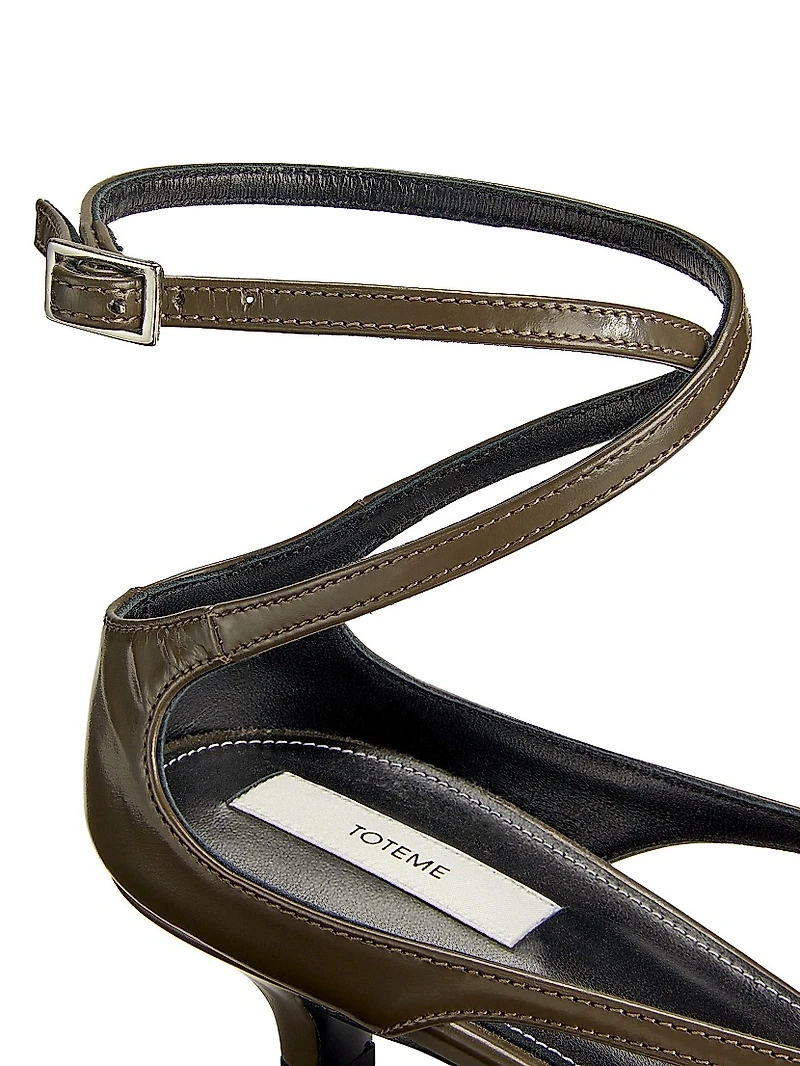 40MM Leather Kitten-Heel Pumps