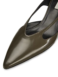 40MM Leather Kitten-Heel Pumps