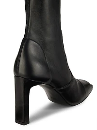 85MM Square-Toe Leather Over-The-Knee Boots