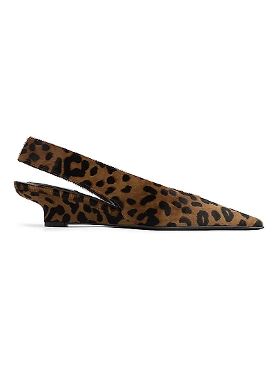 40MM Printed Pony Hair Slingback Pumps