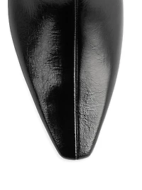 Slim Glossy Leather Ankle Boots