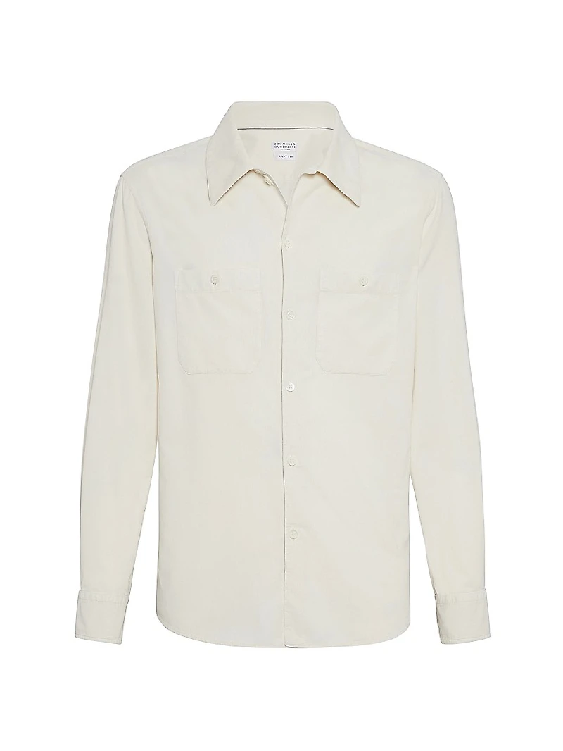 Garment Dyed Easy Fit Shirt Narrow Wale Corduroy