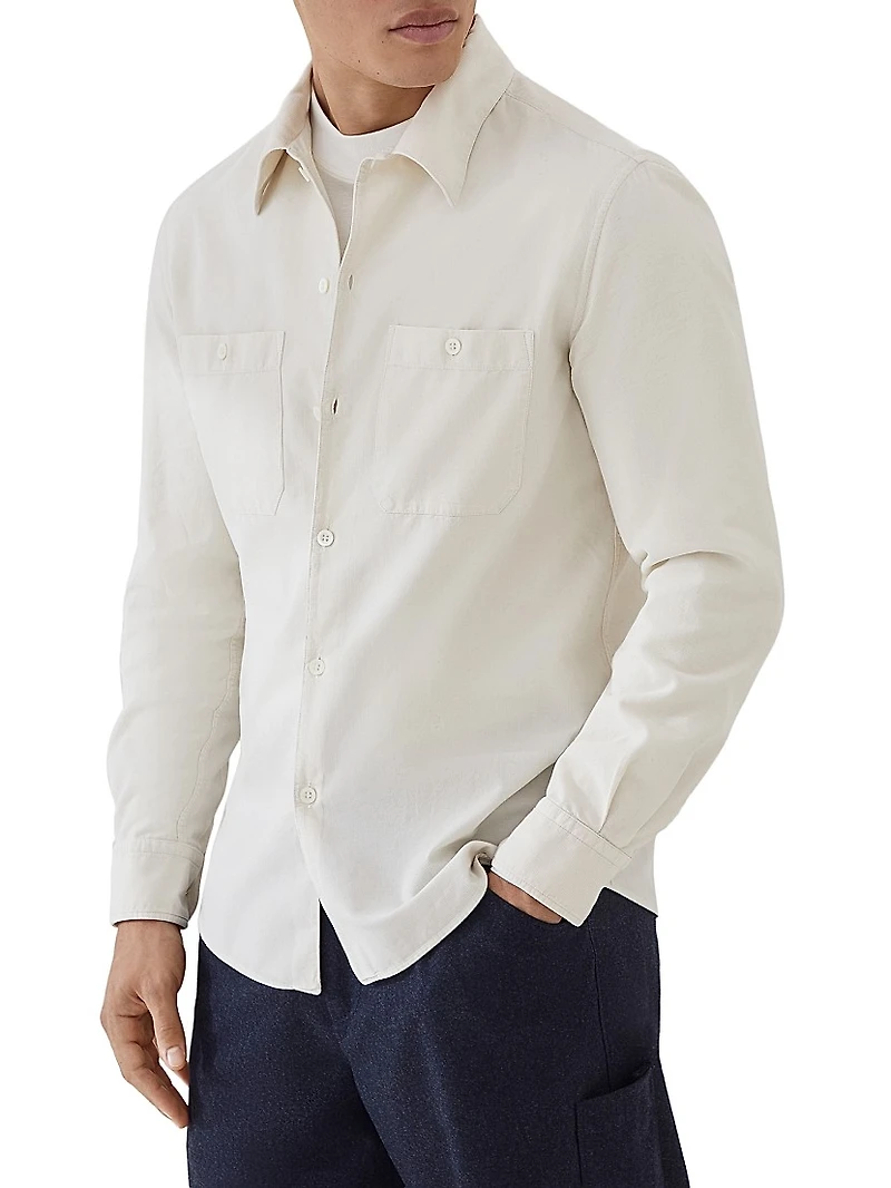 Garment Dyed Easy Fit Shirt Narrow Wale Corduroy