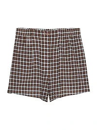 Checked Georgette Shorts