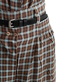 Checked Georgette Shorts