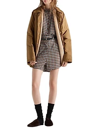 Checked Georgette Shorts