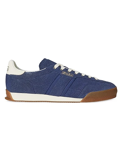 Perforated Suede Low-Top Sneakers
