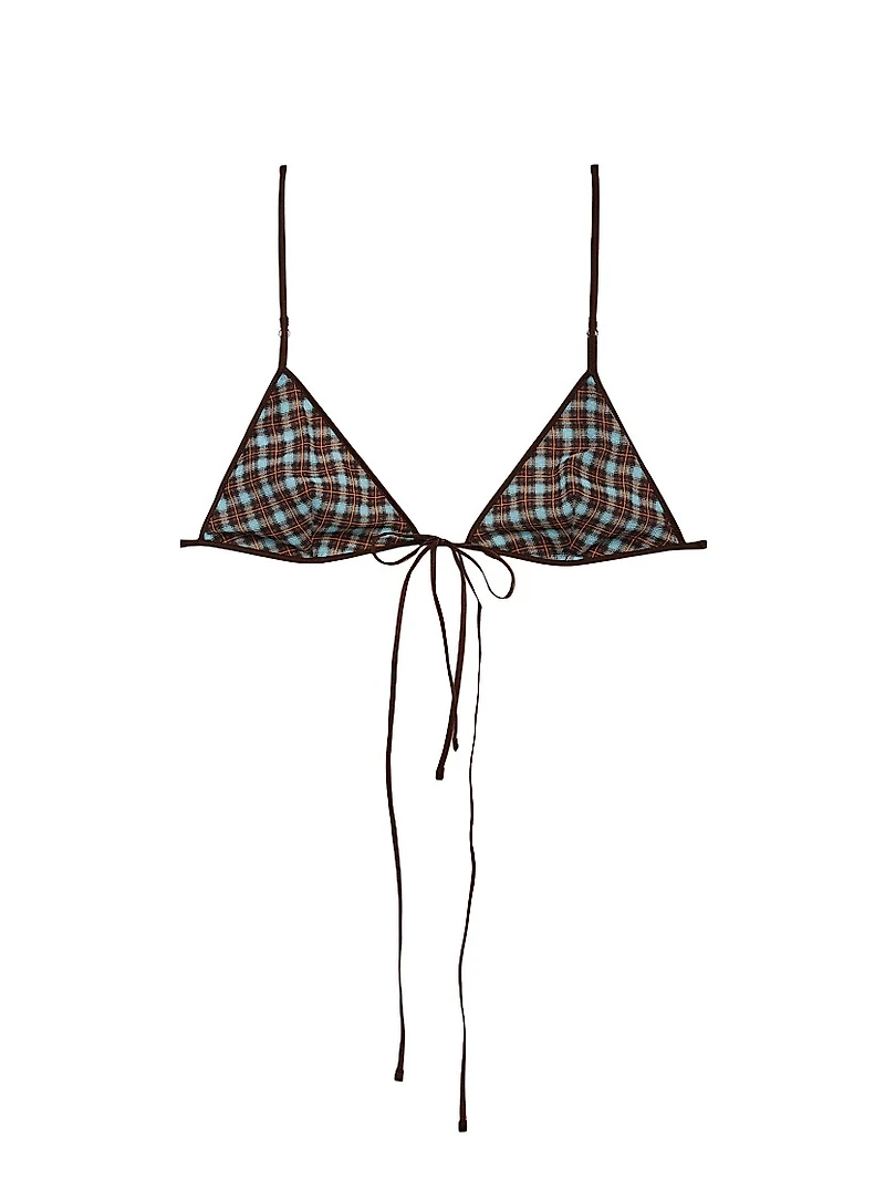 Checked Georgette Bra Top
