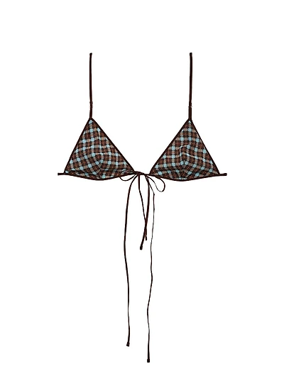 Checked Georgette Bra Top