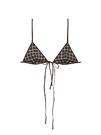 Checked Georgette Bra Top