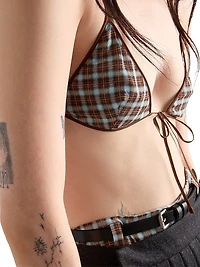 Checked Georgette Bra Top