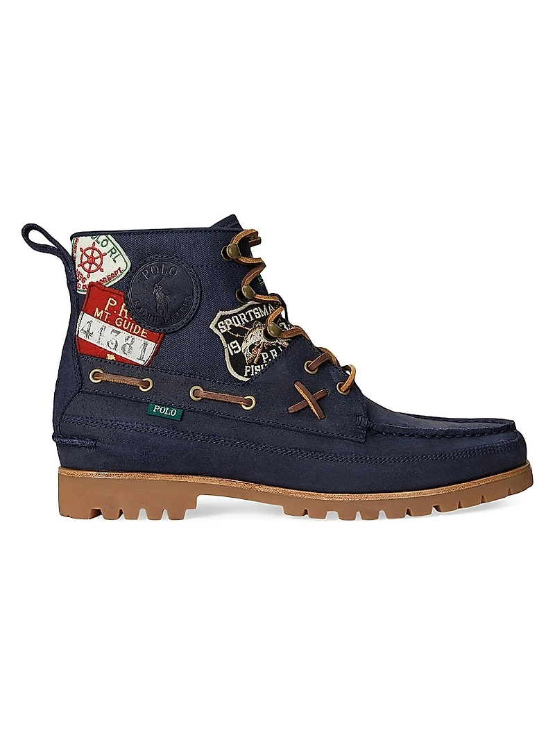 Patchwork Suede High-Top Boots