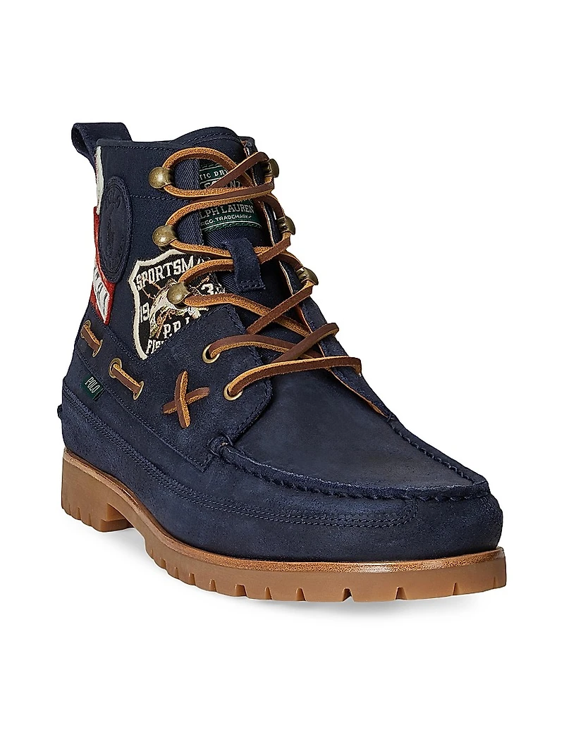 Patchwork Suede High-Top Boots