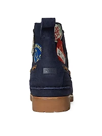Patchwork Suede High-Top Boots