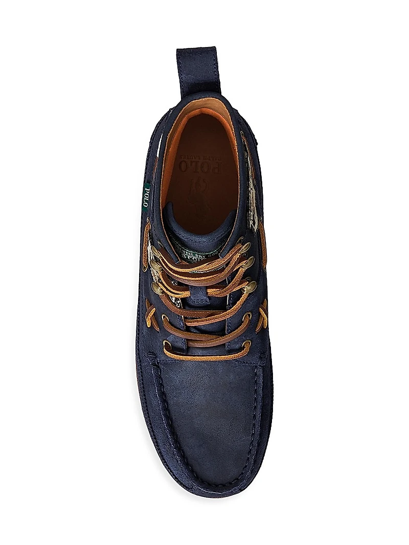 Patchwork Suede High-Top Boots