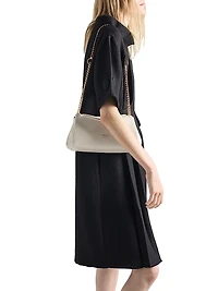 Short Sleeve Chevron Wool Dress with Belt