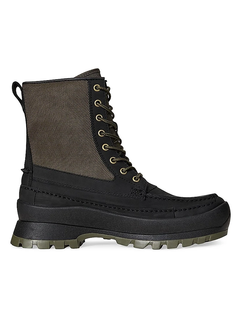 Logan Leather & Nylon Moc-Toe Boots