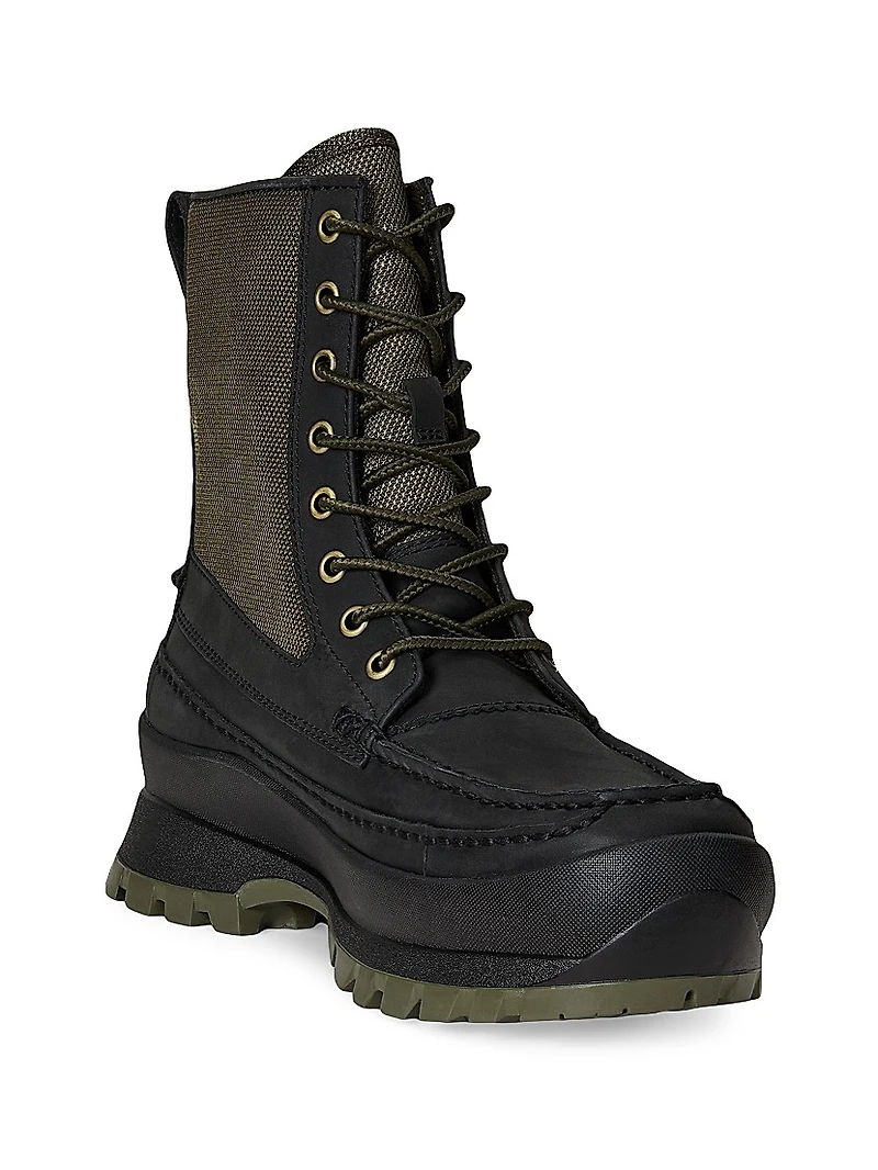 Logan Leather & Nylon Moc-Toe Boots