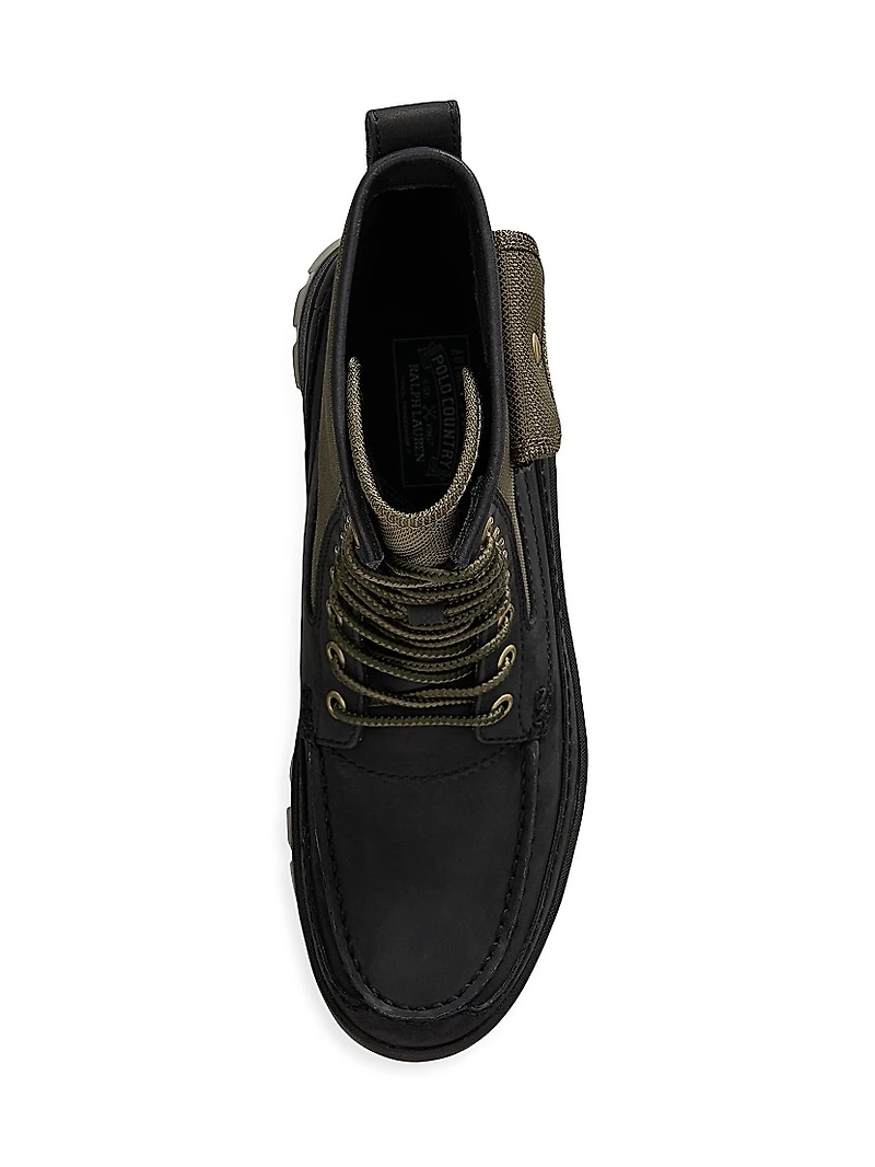 Logan Leather & Nylon Moc-Toe Boots