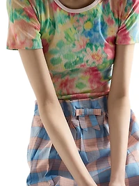 Checked Poplin Midi Skirt