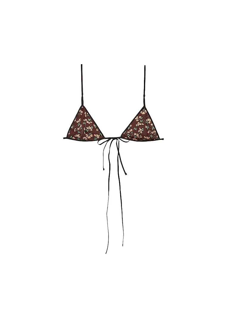 Floral Print Georgette Bra