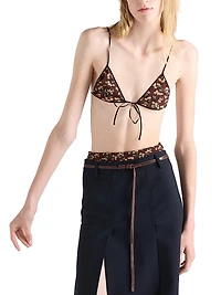 Floral Print Georgette Bra