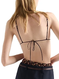 Floral Print Georgette Bra